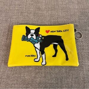 Marc Tetro New York City Statue Liberty Boston Terrier Coin Purse Make Up Bag